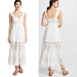 Free People Crochet Lace Cream/Ivory Maxi Dress